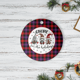 Clan Brown Modern Tartan Gnome Round Ceramic Ornament QB39 Brown Modern Tartan Tartan Christmas